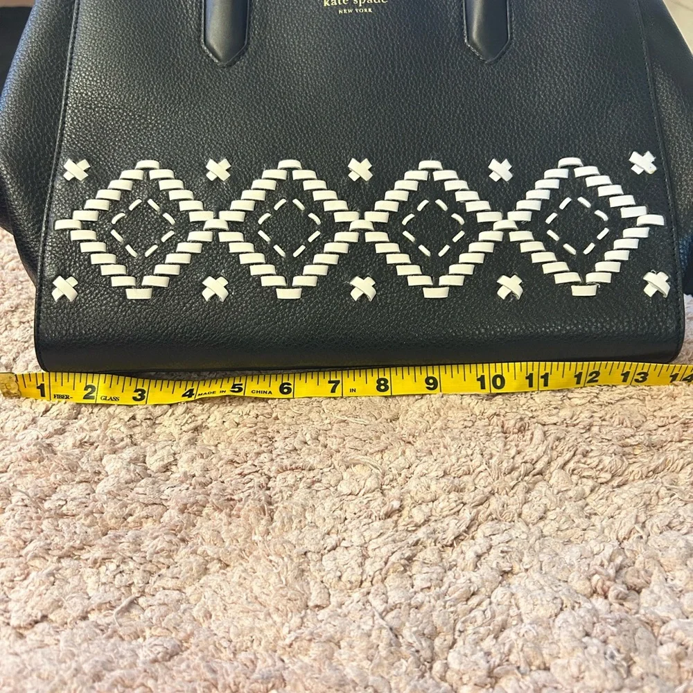 Kate Spade Black and White Satchel with Geometric Design - Picture 2 of 7